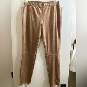 Max Edition Women's Faux Suede Brown Tan Camel Leggings BNWT Sz Large